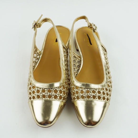 New JCREW Woven Slingback Flats in Light Gold Metallic $128 BZ218 - Picture 3 of 6